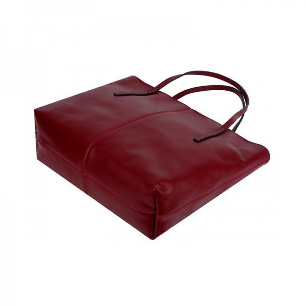 WOMEN'S LARGE CAPACITY LEATHER WORK TOTE ZIPPER CLOSURE SHOULDER BAG - WINE RED