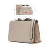 WATERPROOF MINI CROSSBODY PURSES WALLET PU LEATHER BAGS WITH BOWKNOT FOR WOMEN SHOULDER HANDBAGS - GOLD