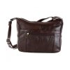 WOMEN'S GENUINE LEATHER CROSS BODY SHOULDER STRAP ORGANIZER PURSE - WINE