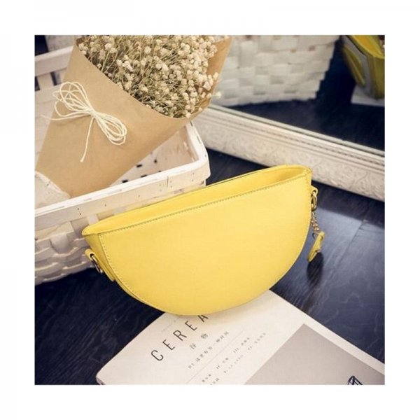 LATEST NOVELTY CUTE WATERMELON SHAPE SHOULDER MINI BAG FOR WOMEN - LEMON