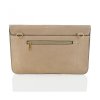 GLAM SYNTHETIC ENVELOPE EVENING HANDBAG - BEIGE FAUX SUEDE