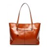 WOMEN'S HANDBAG GENUINE LEATHER TOTE SHOULDER BAGS SOFT HOT - BROWN-ACROSS