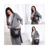 WOMEN'S TOTE BAG VINTAGE GENUINE LEATHER PURSE HANDBAG SHOULDER BAG - BLACK LEATHER TOTE BAGS