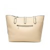 WOMEN PURSE HANDBAGS WALLETS BAG SET SHOULDER BAG LARGE TOTE BAG TOP HANDLE SATCHEL - BEIGE