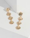 Gold Multi Layer Crystal Seashell Earrings