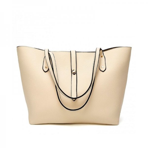 WOMEN PURSE HANDBAGS WALLETS BAG SET SHOULDER BAG LARGE TOTE BAG TOP HANDLE SATCHEL - BEIGE