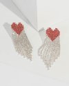 Multi Colour Crystal Love Heart Drop Earrings