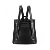 WOMEN LEATHER BACKPACK RETRO CHIC PREPPY COMMUTER BAG DAYPACK - BLACK