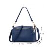 SMALL WOMEN PURSES HANDBAGS PU LEATHER TOTE SHOLDER BAGS SATCHEL ZIPPER CROSS BODY BAGS - BLUE