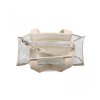 TWO PIECE CLEAR BAG SET TOTE AND POUCH COMBO - IVORY