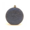 ROUND RHINESTONE CRYSTAL WOMEN CLUTCH HANDBAG PURSE FOR EVENING DRESS WEDDING PROM- ROUND - DARK BLUE