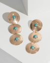 Gold Textured Disc Drop Earrings