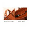 WOMEN HANDBAG PU LEATHER BUSINESS TOP HANDLE BAGS WITH SHOULDER STRAP - BROWN