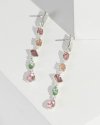 Silver Mulit Shape Crystal Fine Drop Earrings