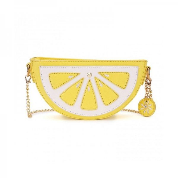 LATEST NOVELTY CUTE WATERMELON SHAPE SHOULDER MINI BAG FOR WOMEN - LEMON